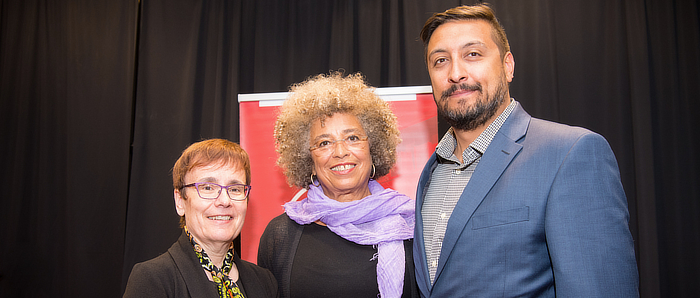 Annette Trimbee, Angela Davis and Carlos Colorado